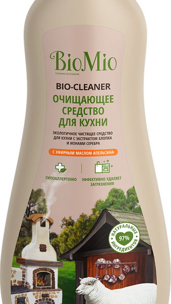 Средство для чистки кухни BIOMIO Bio–Kitchen Cleaner с экстрактом хлопка экологичное