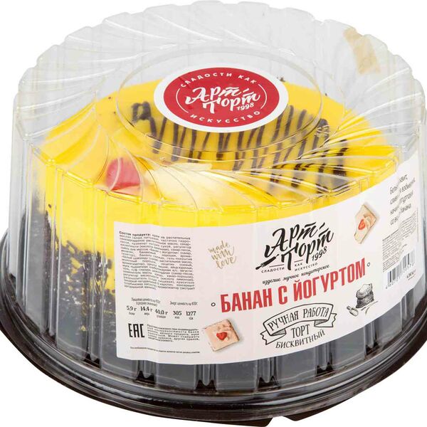 Торт бисквитный Банан с йогуртом Арт-торт