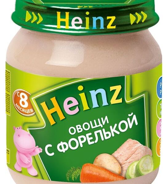 Пюре Heinz овощи с форелькой с 8 мес. 120г