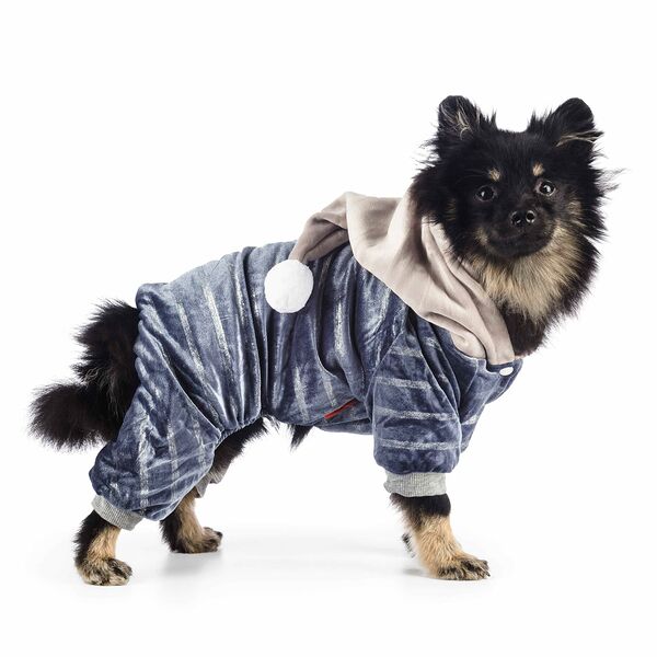 Комбинезон с капюшоном для собак XL серый (унисекс)