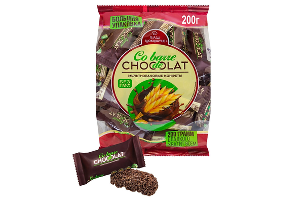 Конфеты Co barre de Chocolate мультизлаковые с темной глазурью