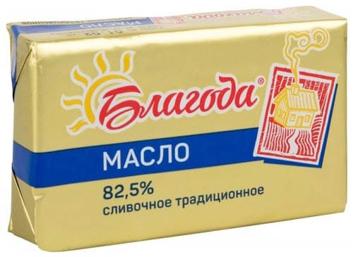 

Масло сливочное Благода традиционное 82.5% 180 г