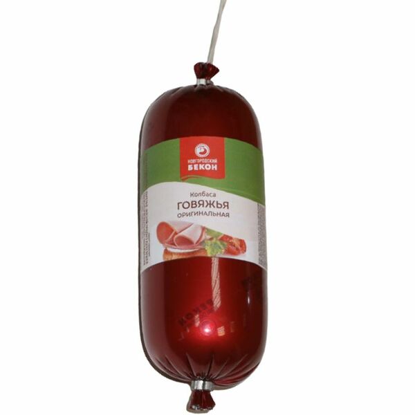 Колбаса Новгородский Бекон Говяжья Оригинальная вареная категории В, 500г