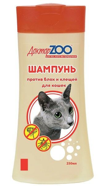 Доктор ZOO Шампунь для кошек против блох и клещей