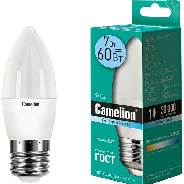 Лампа светодиодная Camelion E27 7Вт