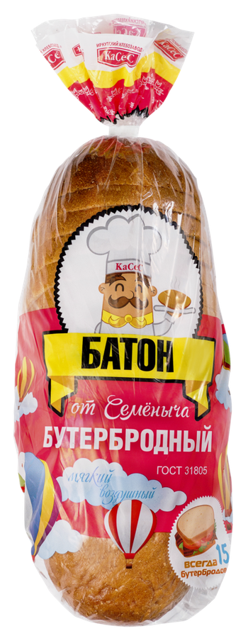 

Батон Касес от Семеныча бутербродный в нарезке