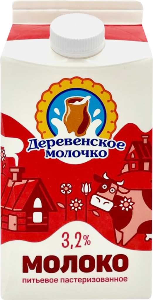 

Молоко Деревенское молочко пастеризованное 3.2% 1.4 л