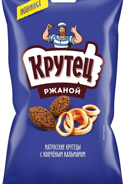 Сухарики Крутец Ржаные со вкусом копченого кальмара 100г