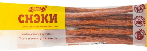 Колбаски Папа может Снэки варено-копченые 70г