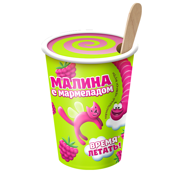 

Мороженое Время летать Малина и мармелад 70 г