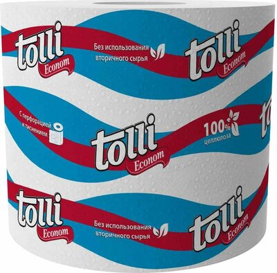 Туалетная бумага Tolli эконом 1 слой 1 рулон
