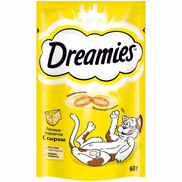Лакомство Dreamies с сыром для кошек, 60г