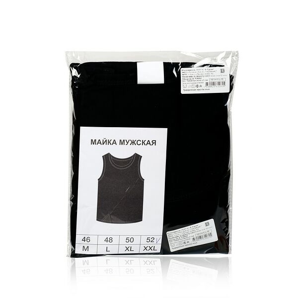 Мужская майка, черная, р.52