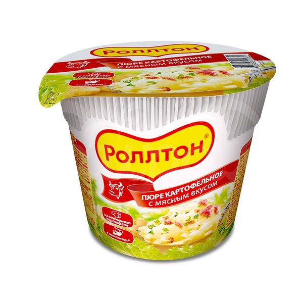 Пюре б/п Роллтон 40гр Мясной вкус пл/ст