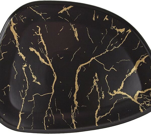 Блюдо сервировочное Nouvelle Home Черный мрамор 30.5*24*2см