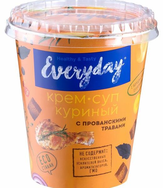 Крем-суп EVERYDAY Куриный с прованскими травами и бородинскими сухариками