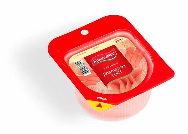 Колбаса варёная Докторская КампоМос ГОСТ нарезка