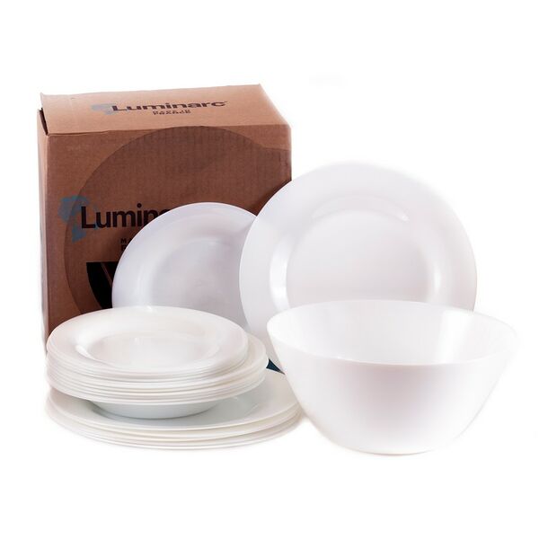 Набор посуды стеклокерамической Vidiris 19 пр 18 тарелок, салатник (арт Q6558)