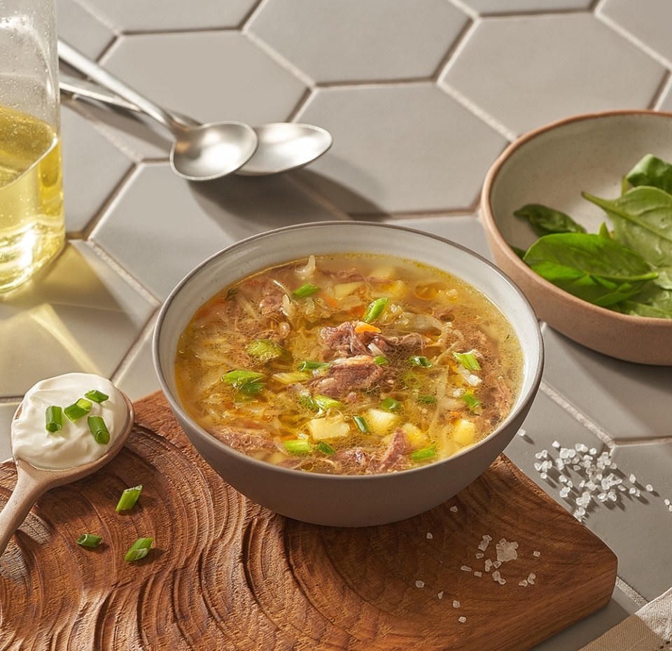 

Щи с мясом говяжьих хвостов, «Уже готово», 270 г, Россия