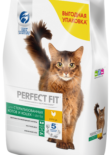 Корм сухой Perfect Fit Dry для стерилизованных котов и кошек с курицей