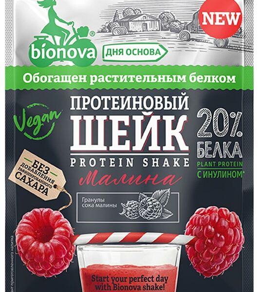 Шейк Bionova протеиновый с малиной 25г