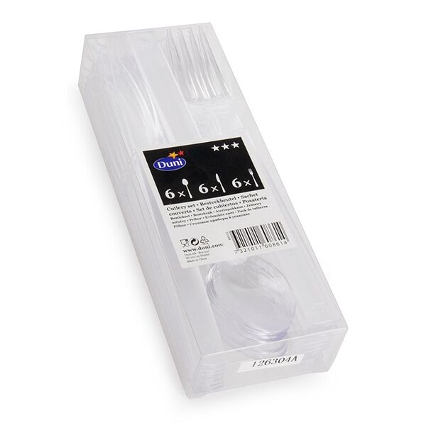 Набор одноразовых приборов из пластика 18.5 см Duni 18 шт, Китай
