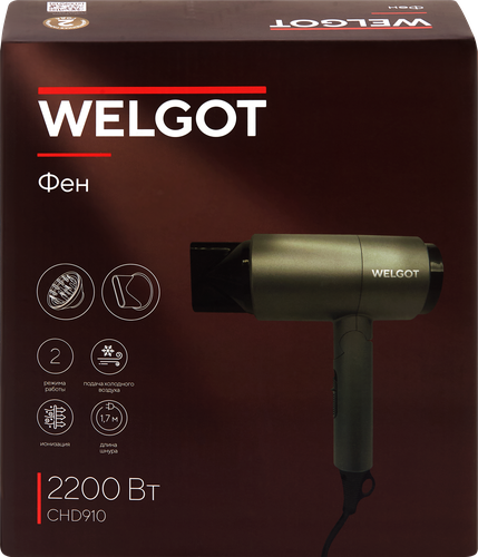 

Фен Welgot c функцией ионизации, 2200Вт, Арт. CHD910