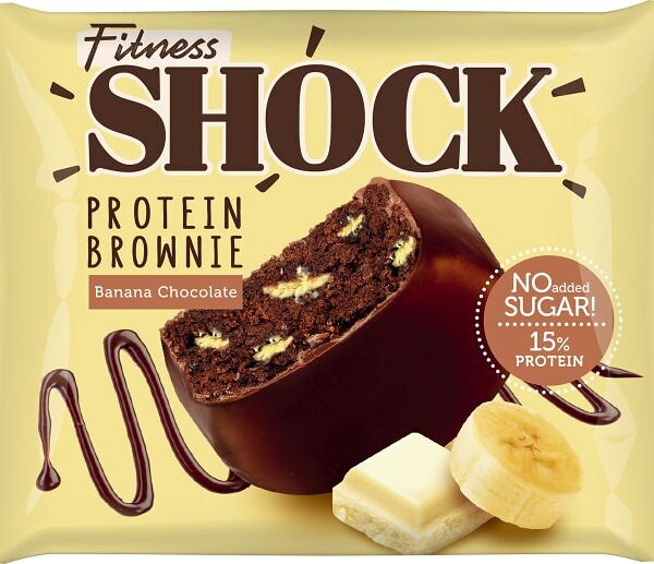 Пирожное FitnesShock Глазированное брауни банан 50г
