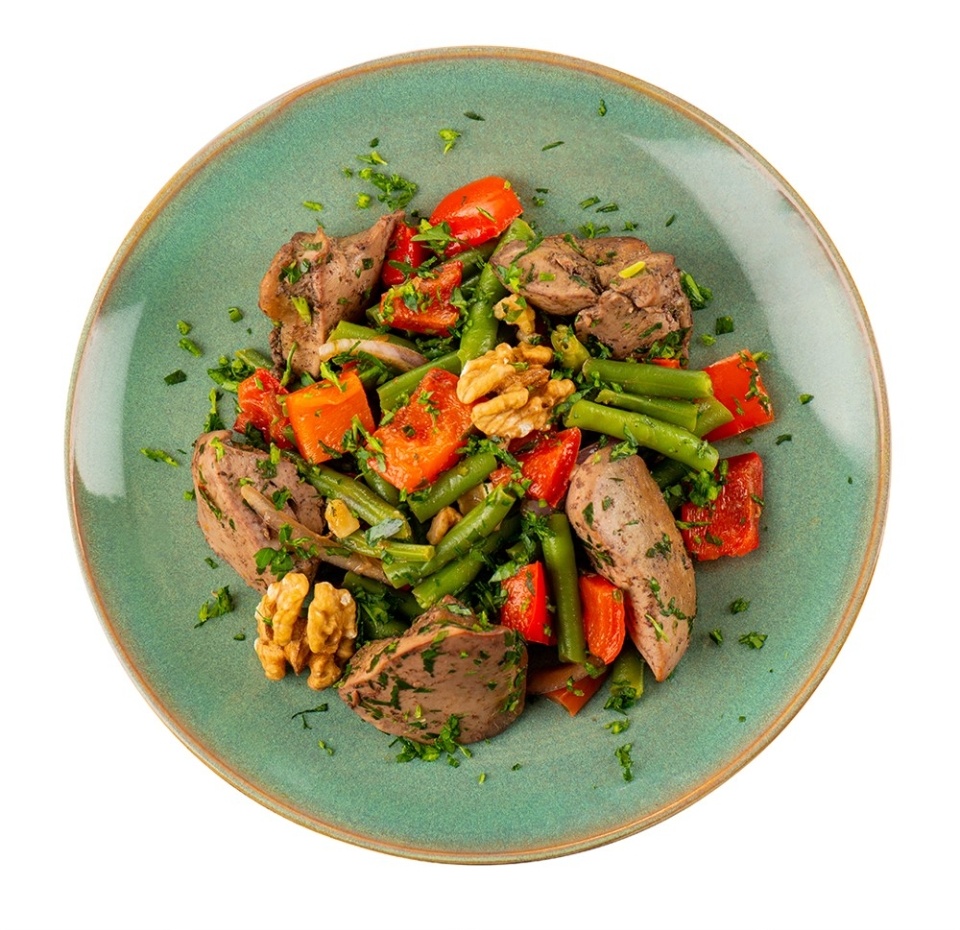 

Салат с печенью индейки и овощами от бренд-шефа АВ, Россия