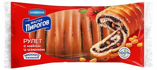 Мастер Пирогов Рулет мак-изюм 250г