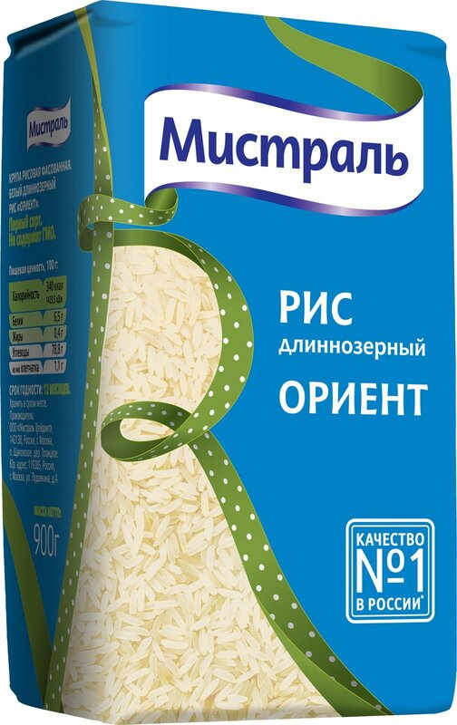 Купить Рис длиннозёрный Ориент Мистраль белый по низкой цене с быстрой ...