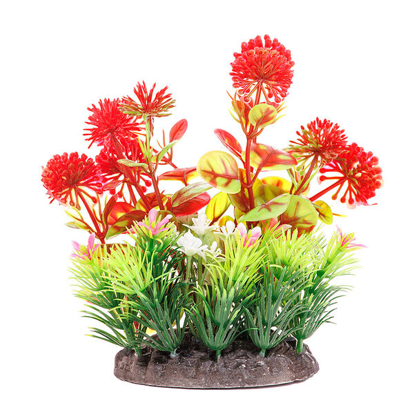Композиция искусственных растений для аквариума 094 красная 8,5x6 см