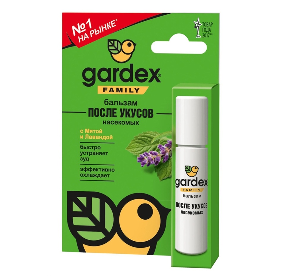 

Бальзам после укусов насекомых Gardex Family роликовый 7 мл