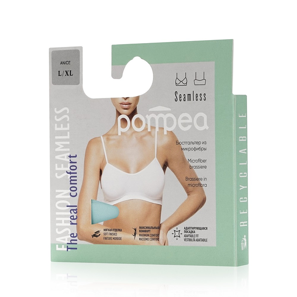 Женский бюстгалтер из микрофибры Pompea, аквамариновый, L/XL