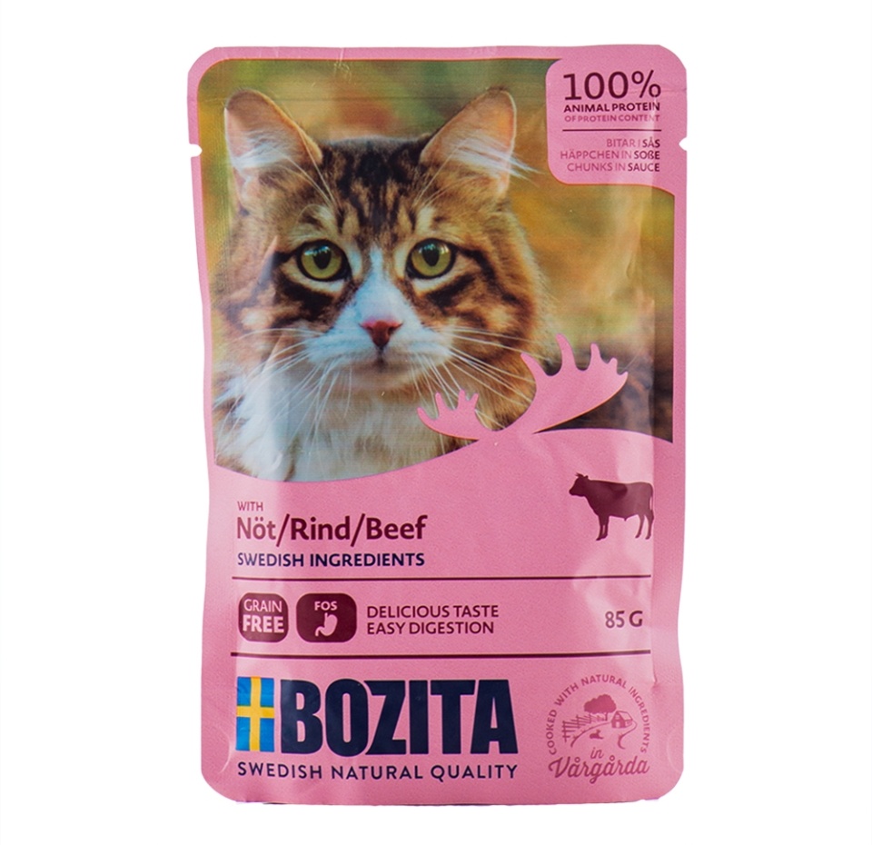 

Корм для кошек Bozita беззерновой говядина в соусе 85 г