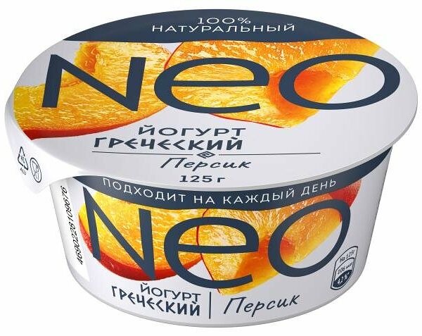Йогурт Neo Греческий с персиком 1.7% 125г