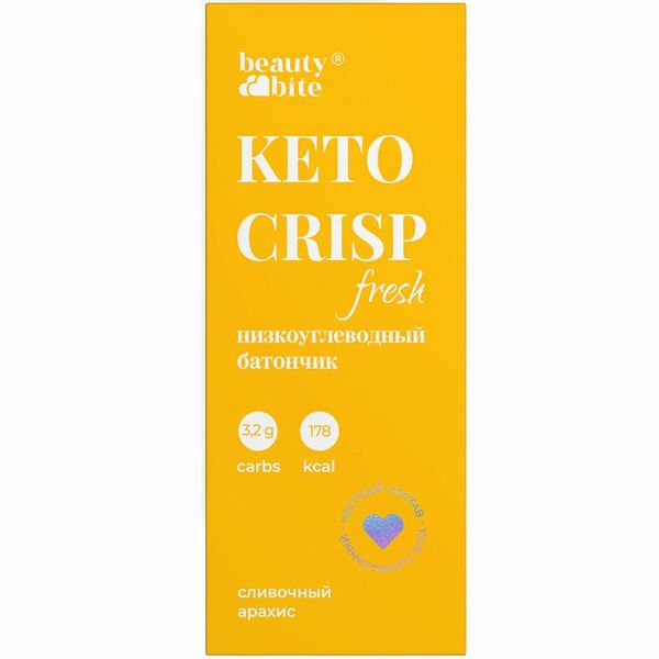 Батончик Keto Crisp Fresh Сливочный арахис с молочной начинкой и арахисом