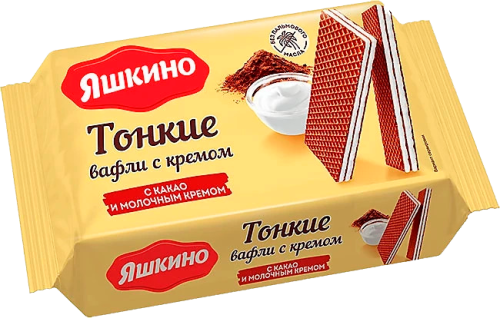 

Вафли тонкие Яшкино с какао и молочным кремом 144 г