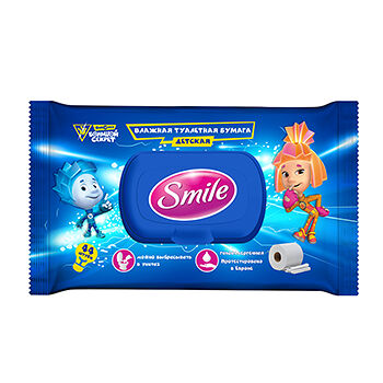 Влажная туалетная бумага «Фиксики», Smile, 44 шт., Россия