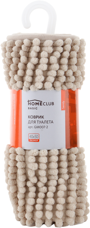 

Коврик для туалета и ванной HOMECLUB Sandy 40х50см, шенилл, в ассорт.