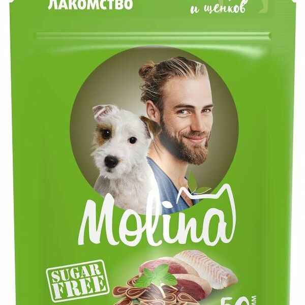 Лакомство для собак Molina рулетики из утки и трески