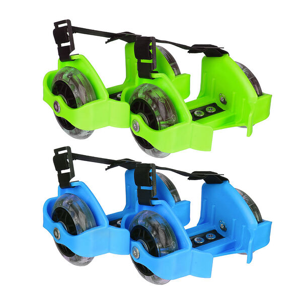 Silapro ролики на пятку раздвижные, 2 колеса 3led пвх d=7cm, пластик, макс. вес  80кг, 2 цвета