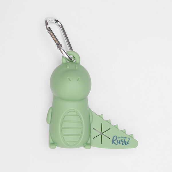 Диспенсер силиконовый для пакетов Крокодил, 9х9,5х5 см, зеленый