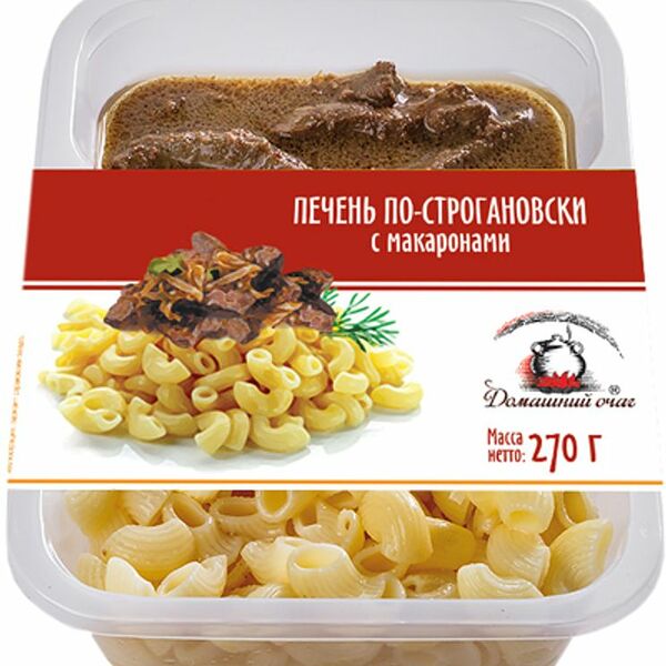 Печень Домашний очаг по-строгановски с макаронами 270г