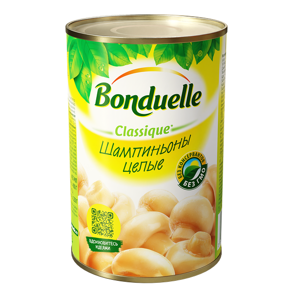 Шампиньоны консервированные Bonduelle, целые, 400 г