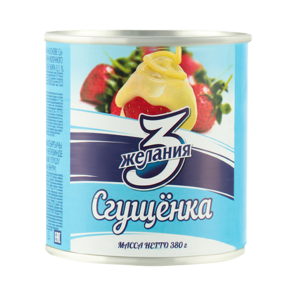 Молоко сгущенное 3 Желания 8.5% ж/б 380 г