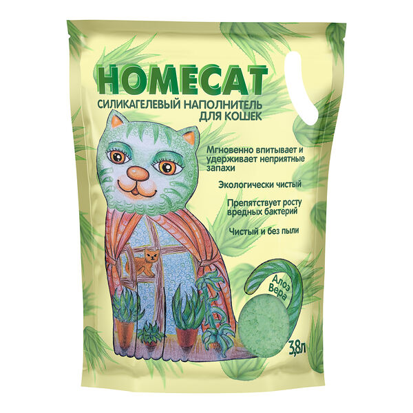 Homecat Силикагелевый наполнитель Homecat Алоэ Вера 3,8 л