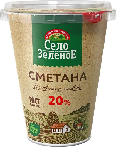 

Сметана Село Зелёное 20% 300 г
