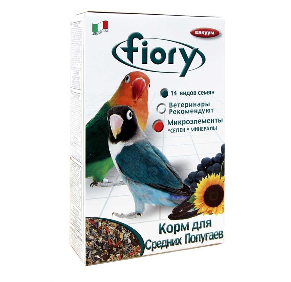 

Корм Fiory для средних попугаев Parrocchetti African 800 г, Италия