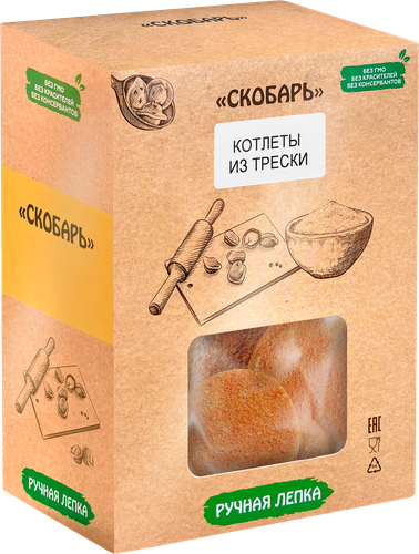 

Котлеты рыбные Скобарь из трески, 700 г